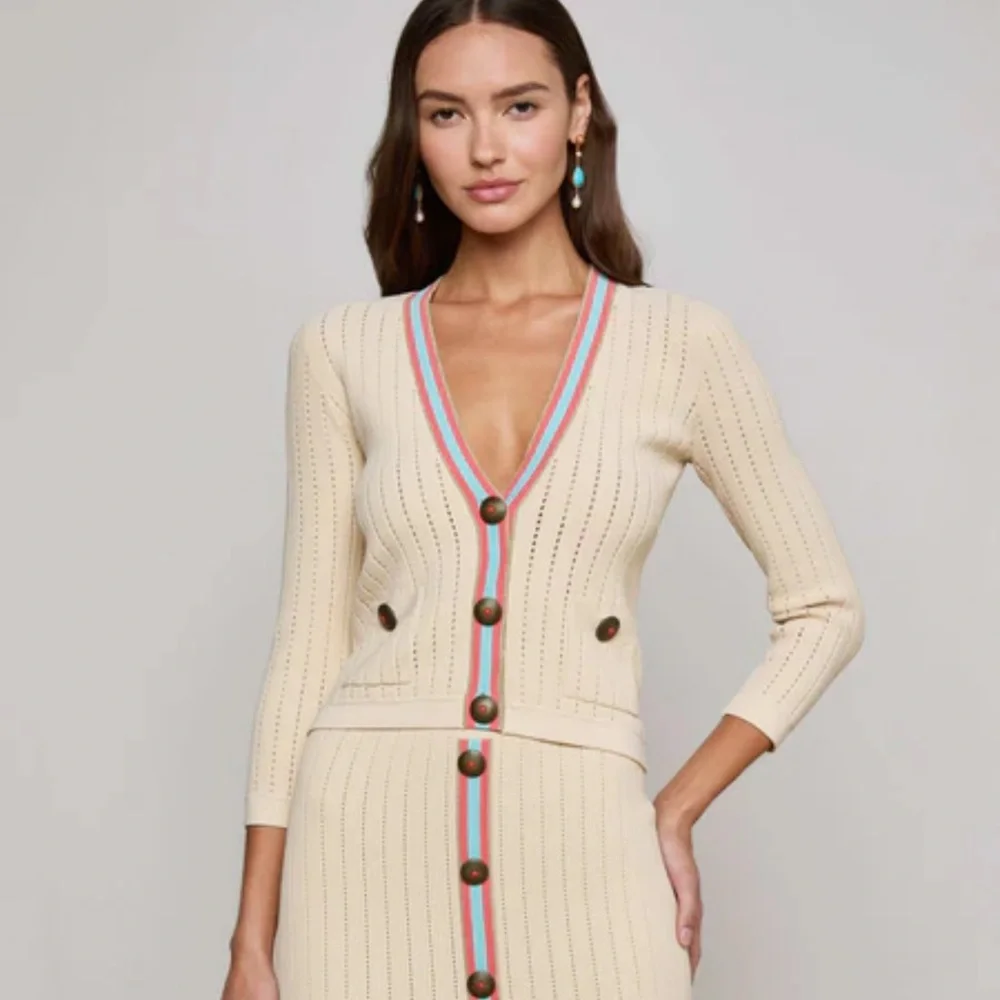 L'Agence Irvin Pointelle Cardigan NWOT